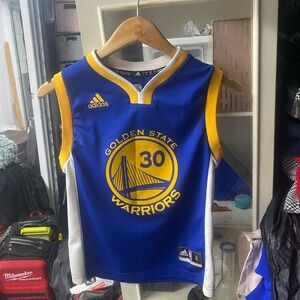 Adidas Blue and Yellow Golden State Warriors Jersey